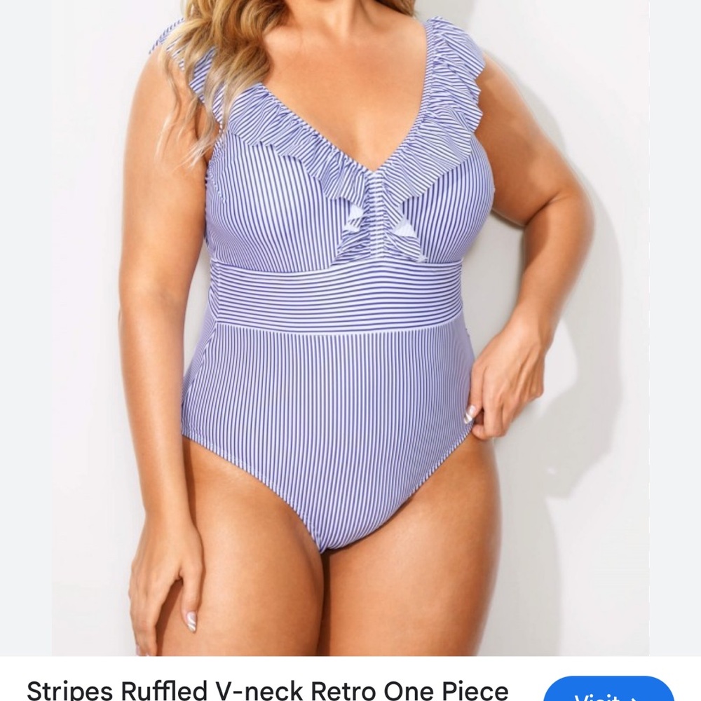 Meet Curve Striped One-Piece Swimsuit